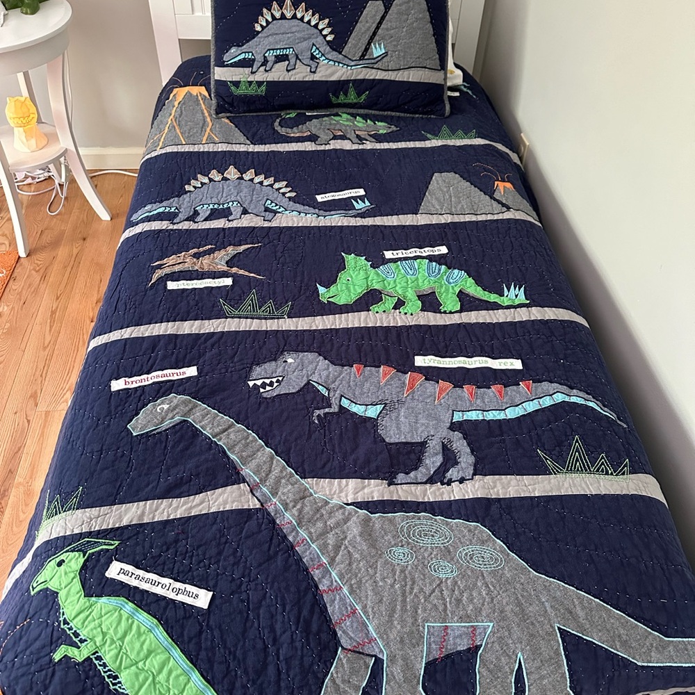 Pottery Barn Kids Dinosaur Bedding Set - Quilt, Shams, and TWO sheet sets - TWIN